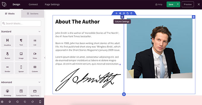 Building an author website using SeedProd page builder