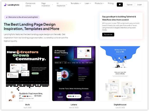 Landing pages, Landingfolio