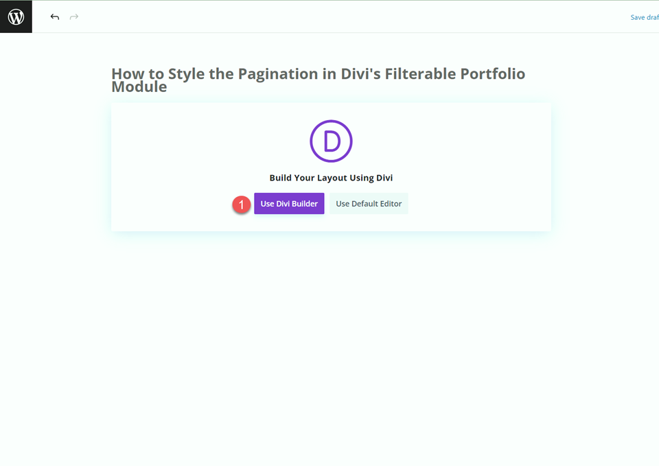 Divi Filterable Portfolio Pagination Use Builder