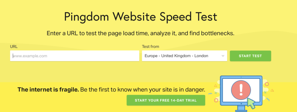 Pingdom website speed test