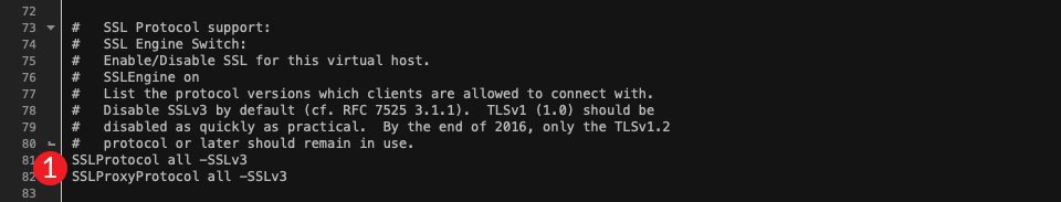 TLS 1.0 and 1.1 are enabled