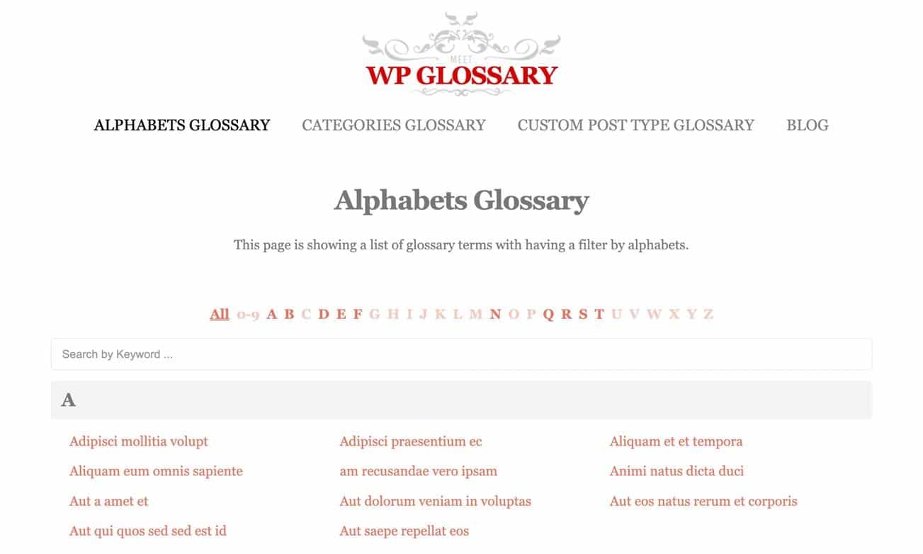 The WP Glossary WordPress wiki plugin