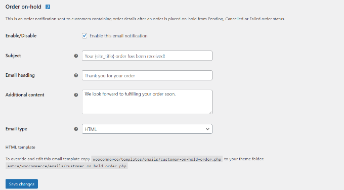 Customize each email