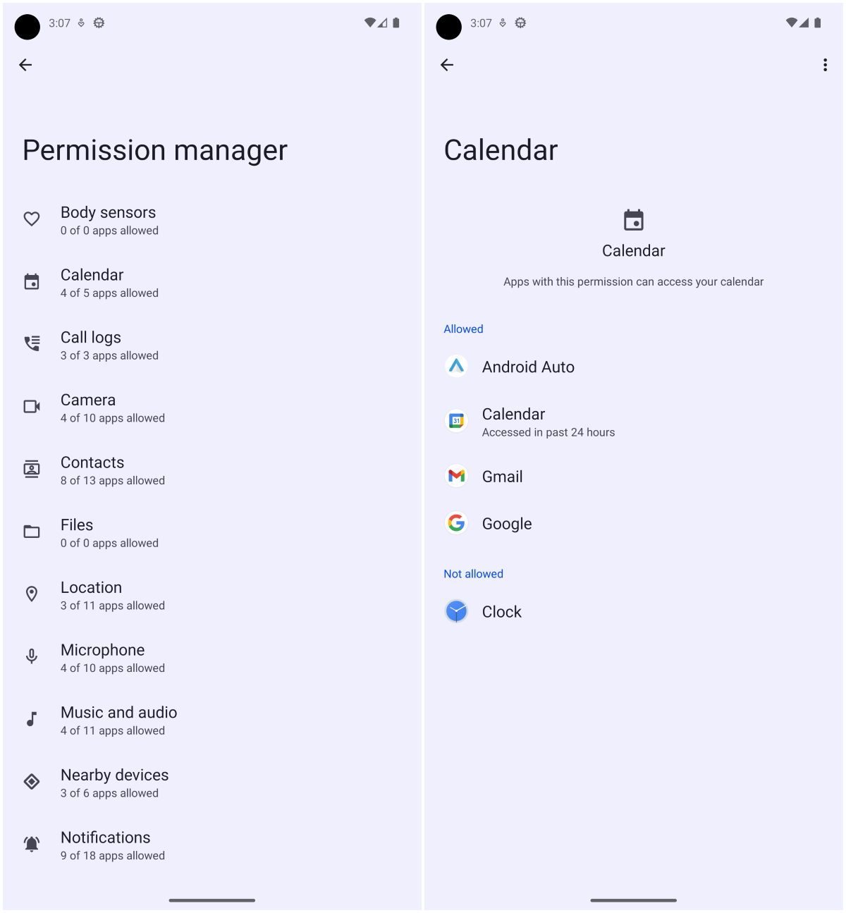 Disable permissions in Android 13
