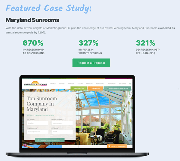 Case study from WebFX.