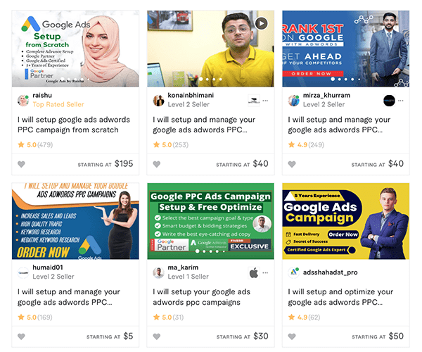 Images of Fiverr's freelancers.