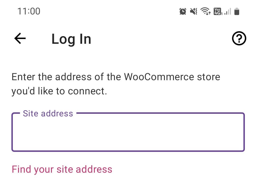 Entering your website's address