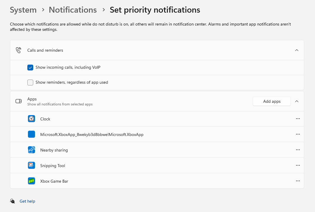 Set priority notifications in Windows 11