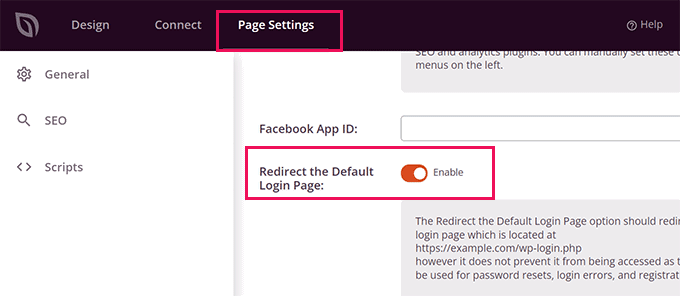 Turn on login page redirect