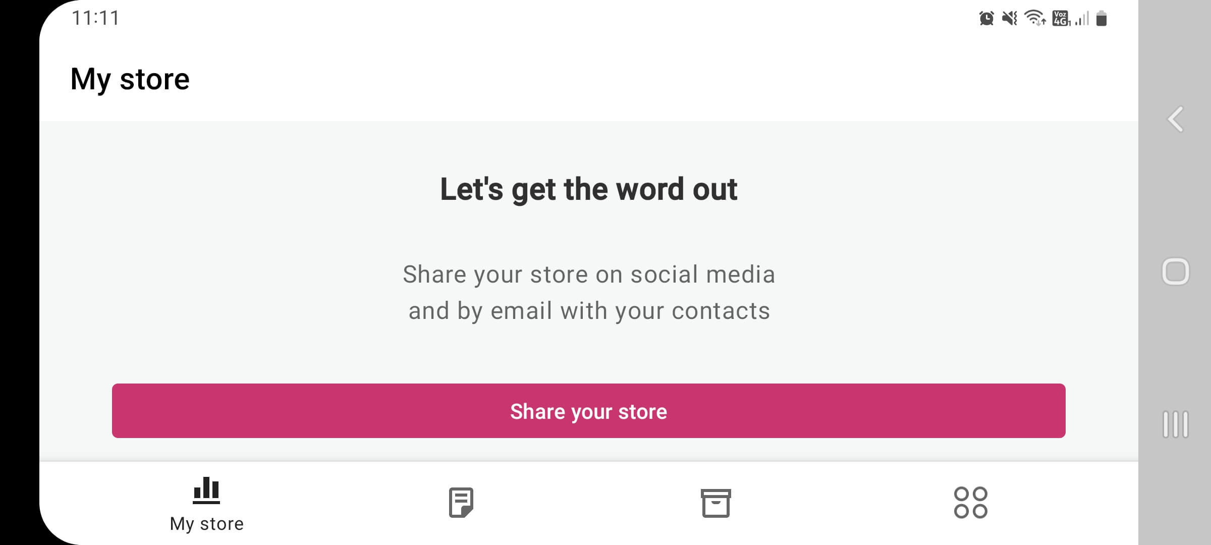 Sharing your store via social media