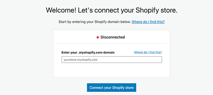 Your Shopify store URL