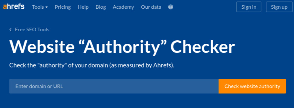The Website Authority Checker tool for monitoring SEO links.