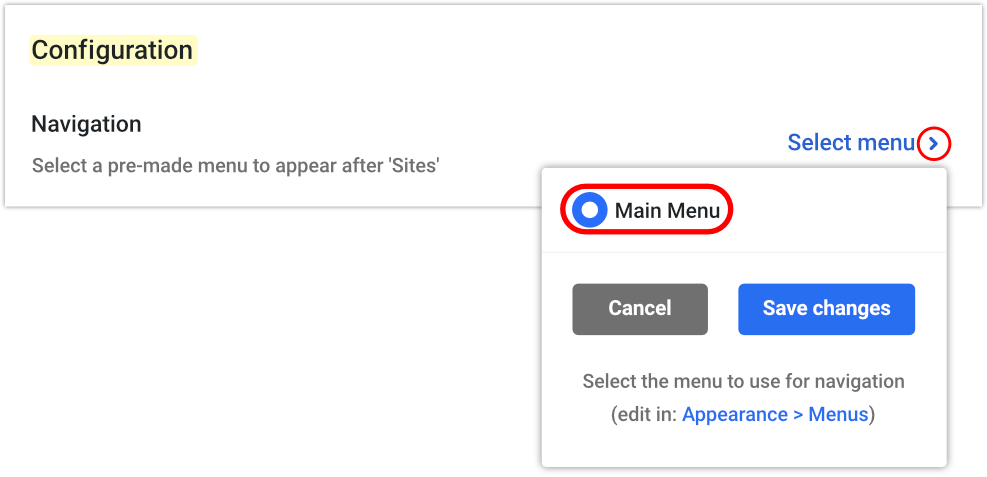 select the Navigation menu in client portal