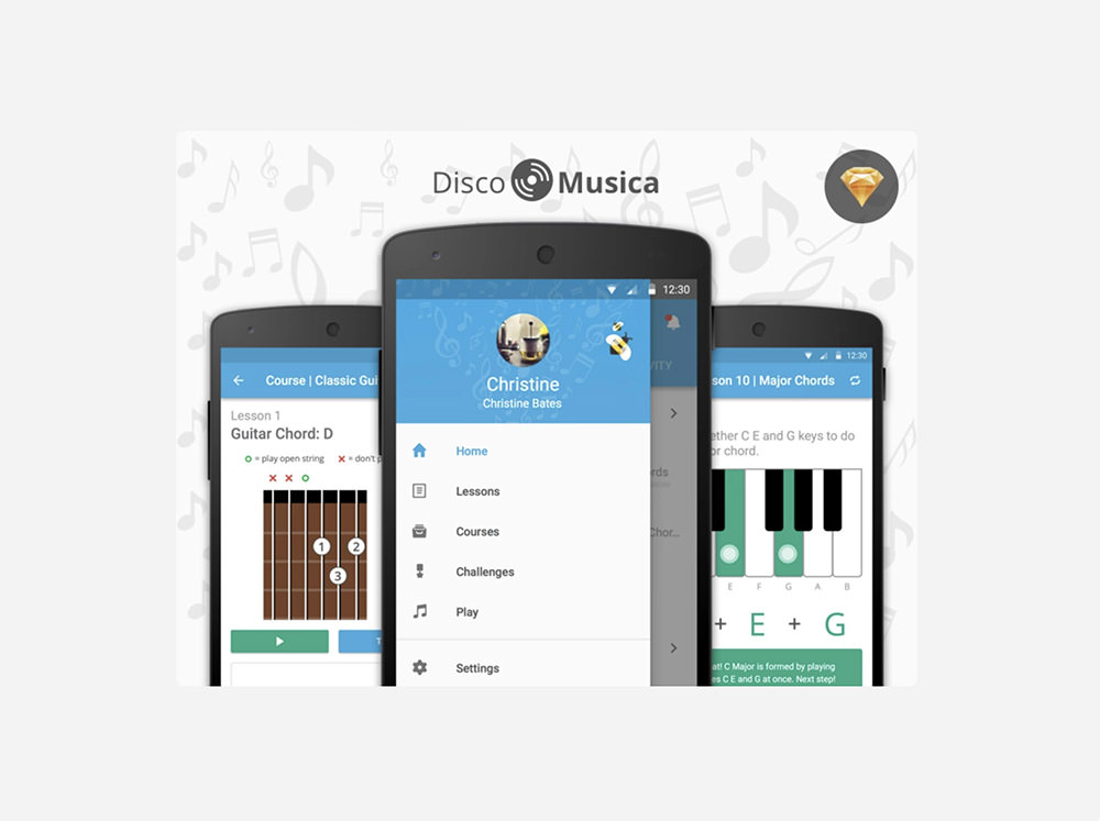 DiscoMusica - Free Sketch UI Kit