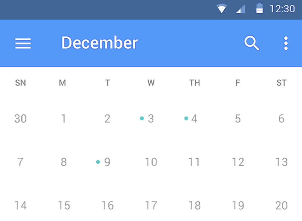 Material Calendar UI