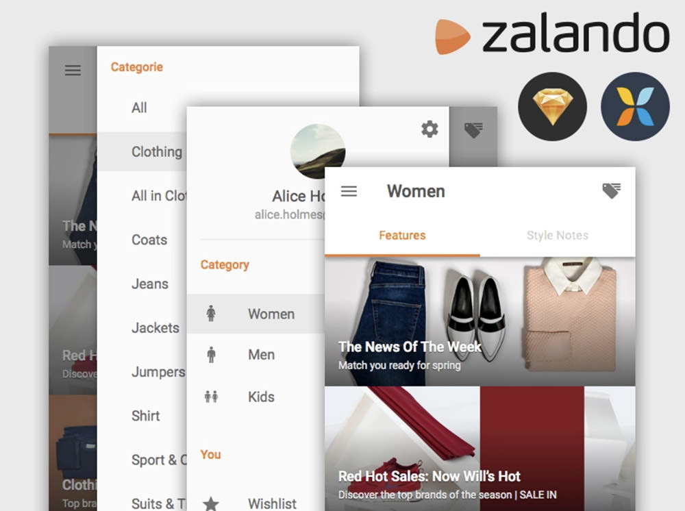 Zalando Material Design UI