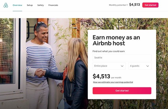 Web forms examples: Airbnb