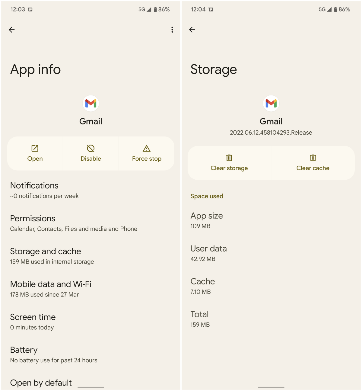 Clear app cache and storage in Android