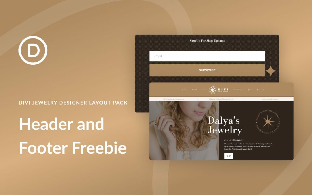 Download a FREE Header & Footer for Divi’s Jewelry Designer Layout Pack