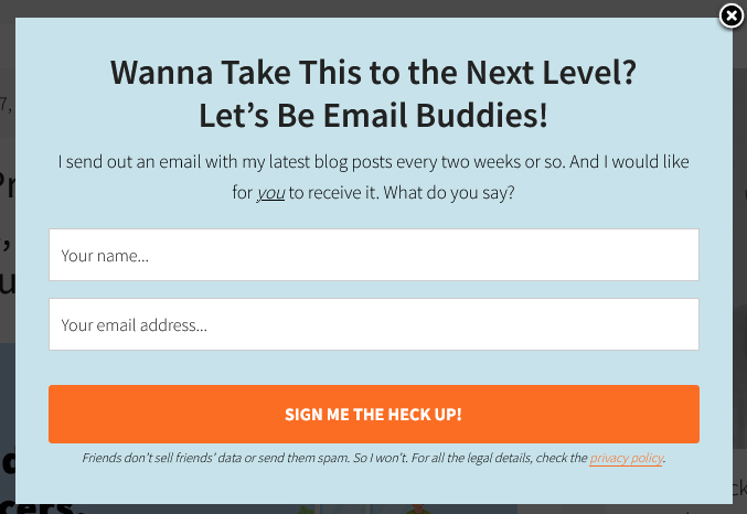 email opt in form example