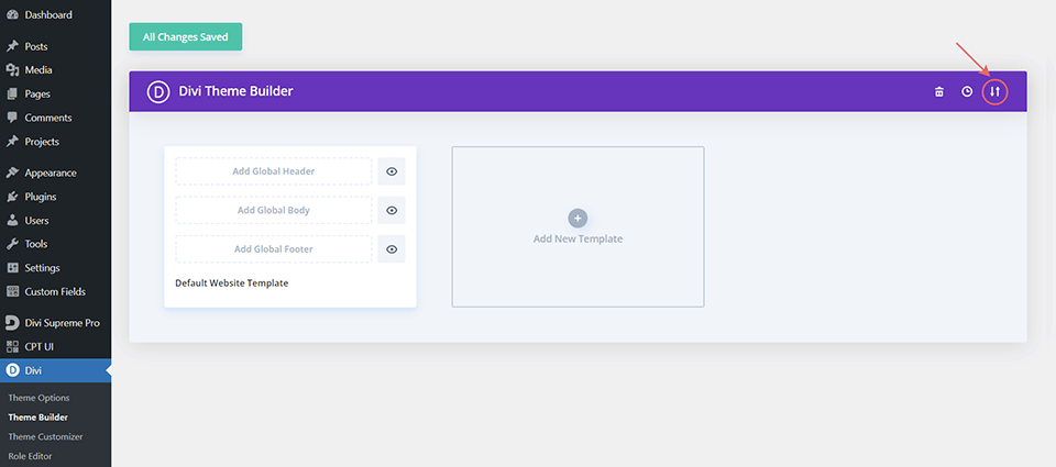 Importing the Header and Footer Layout into the Divi Theme Buidler
