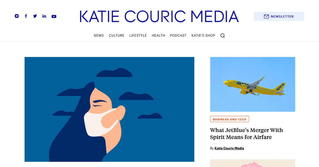 katie couric famous websites using wordpress