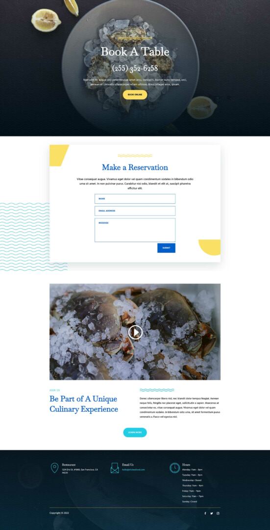 seafood restaurant website