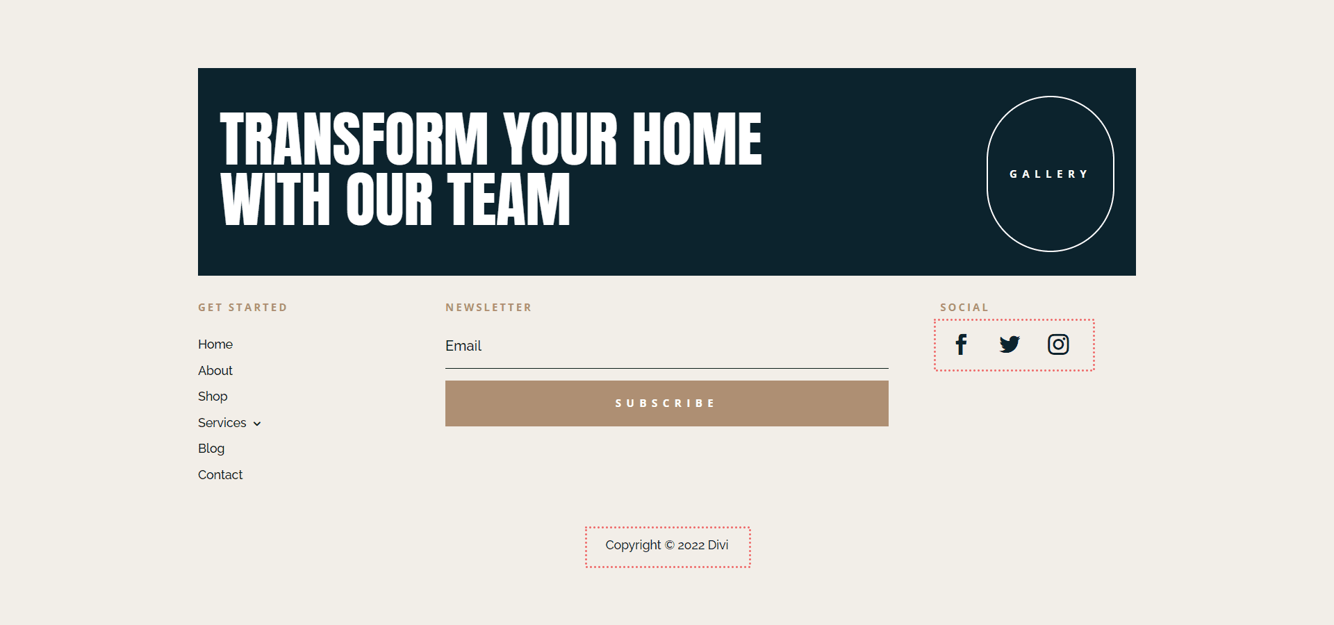 Remember to update the static elements within your home remodeling template's footer