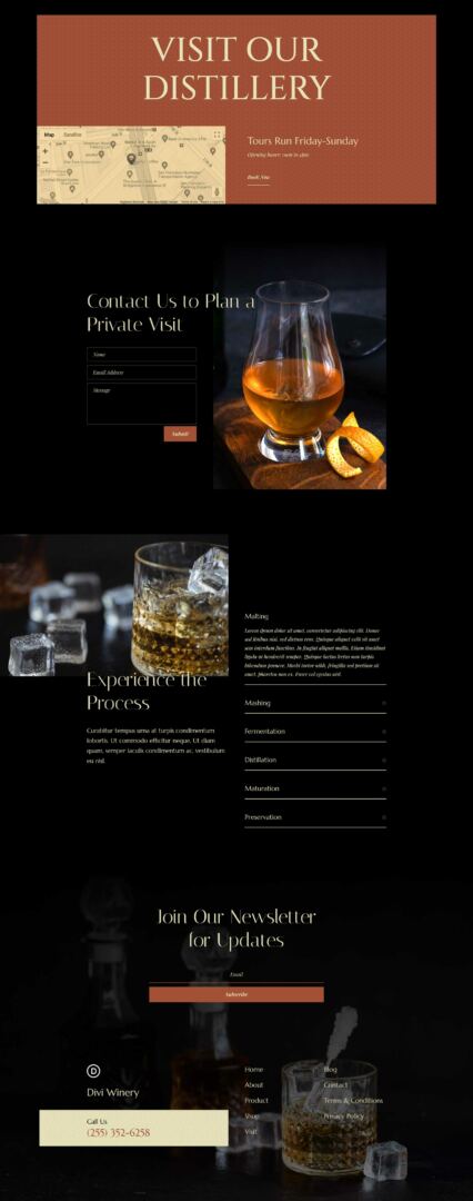 Whiskey Distillery Layout Pack for Divi