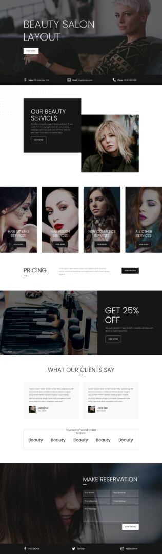 Divi Product Highlight Homepage 25 Divi Layout Pack Beauty Salon