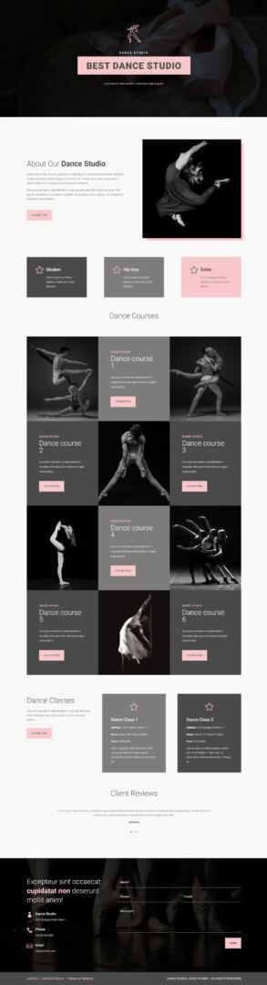 Divi Product Highlight Homepage 25 Divi Layout Pack Dance Studio