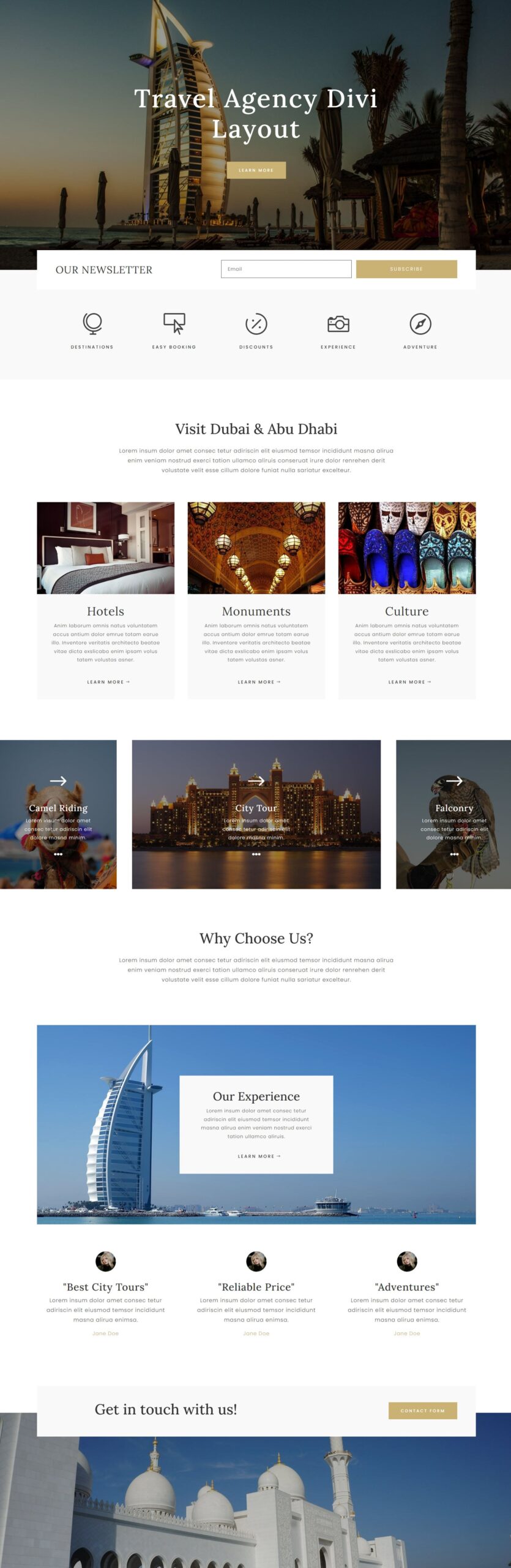 Divi Product Highlight Homepage 25 Divi Layout Pack Travel Agency