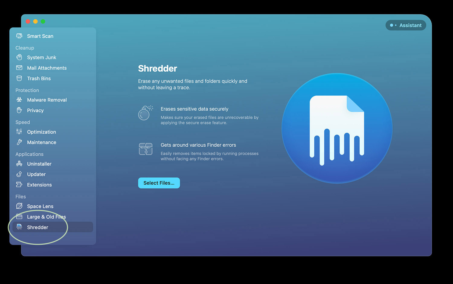 CleanMyMac shredder