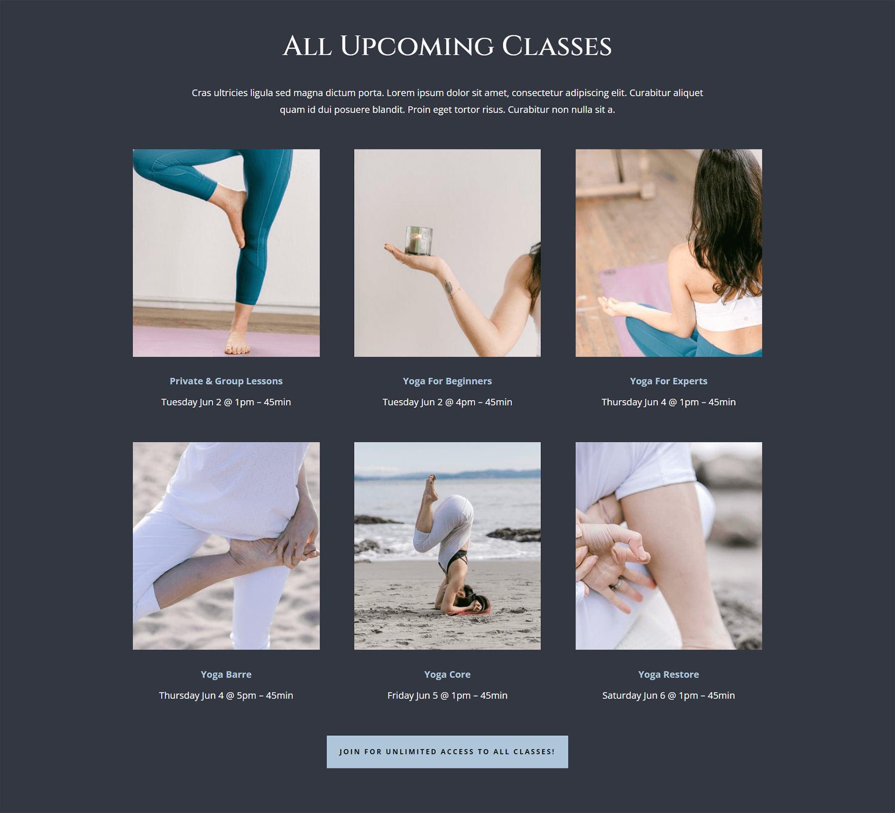 Updating the Online Yoga Instructor layout