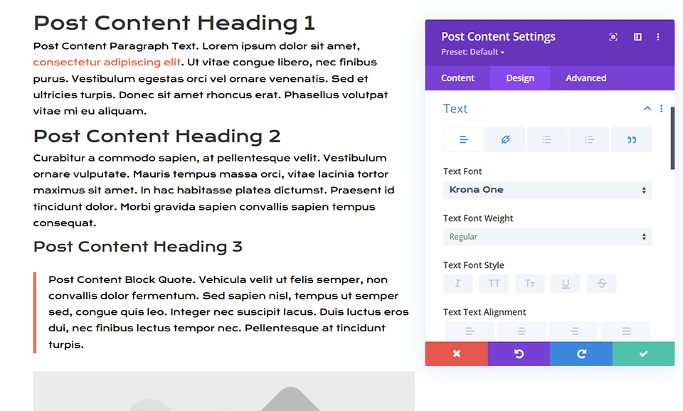 Editing the post content module to match your site within the Blog Template