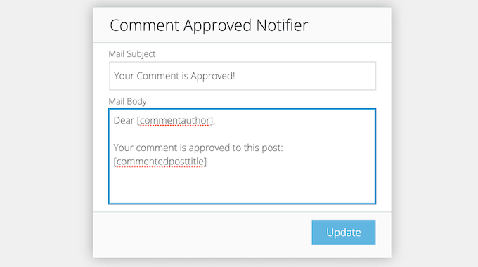 Adding shortcode to a comment approval email