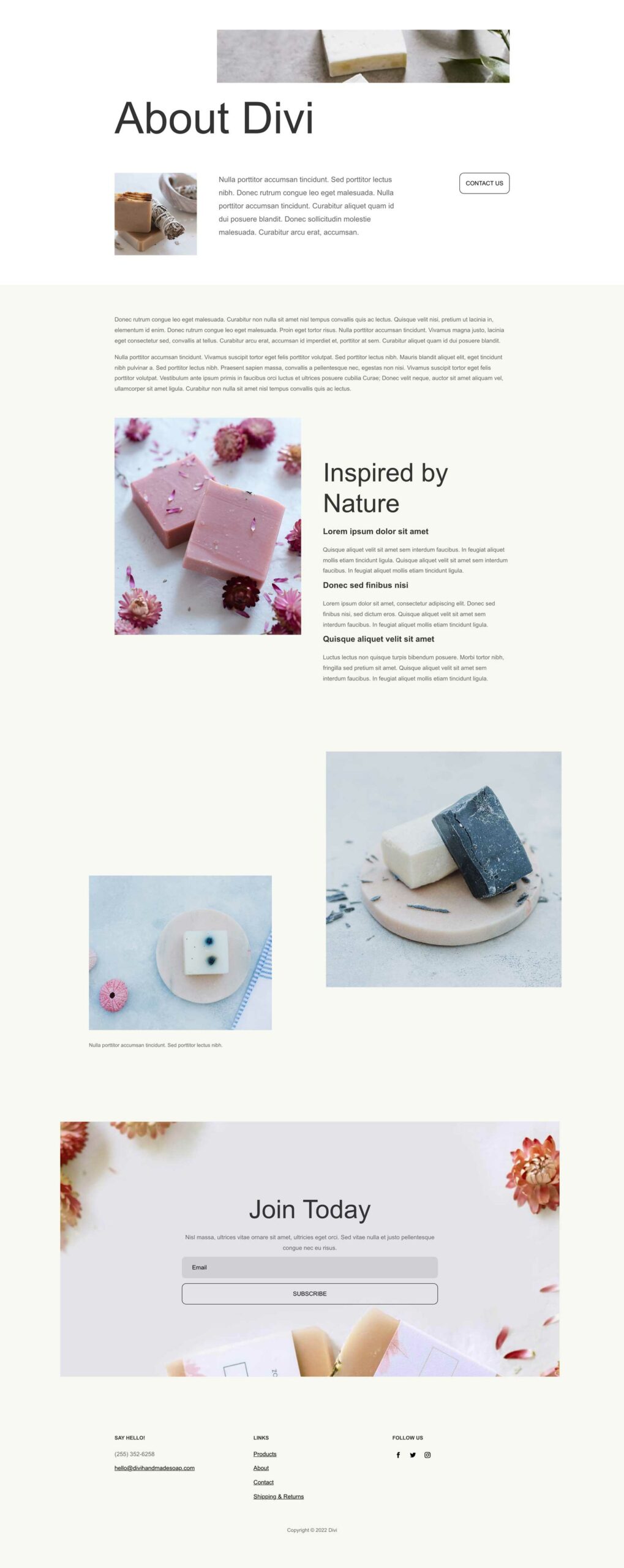 Handmade Soap Layout Pack for Divi