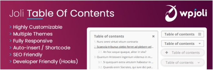 Joli table of contents
