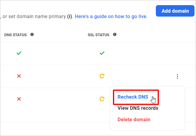 Recheck DNS