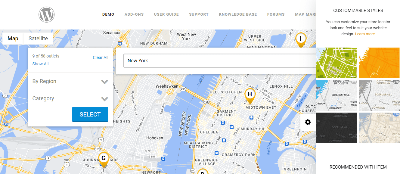 Super Store Finder map