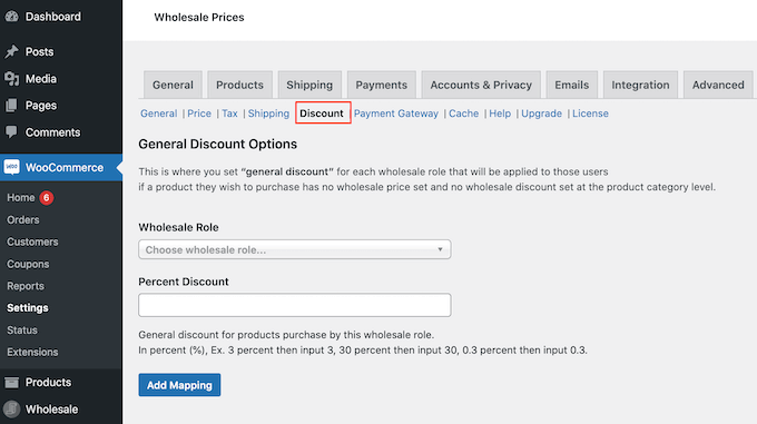 Setting a global discount for wholesale customers in WordPress