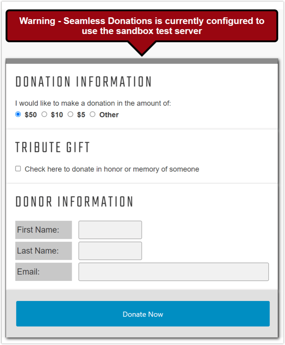 seamless donations front end donation form wp
