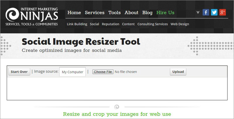 Social Image Resizer Tool