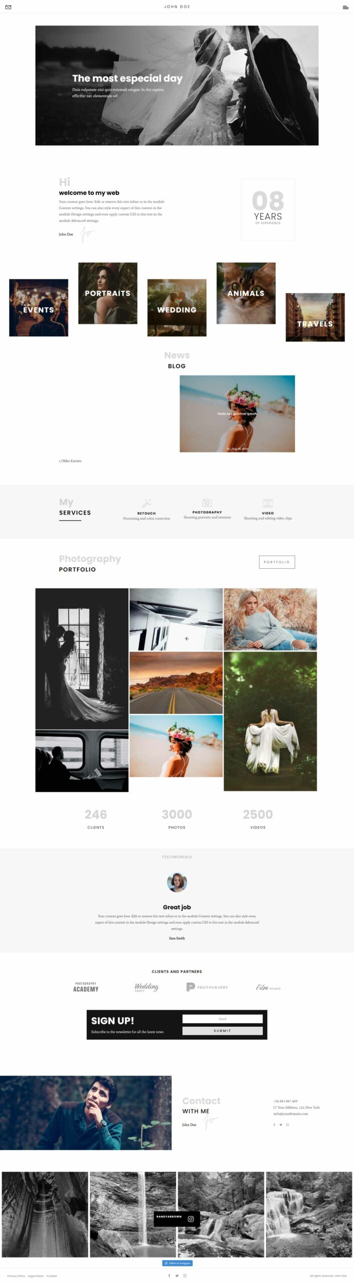 Divi Photography Portfolio- Home Pages