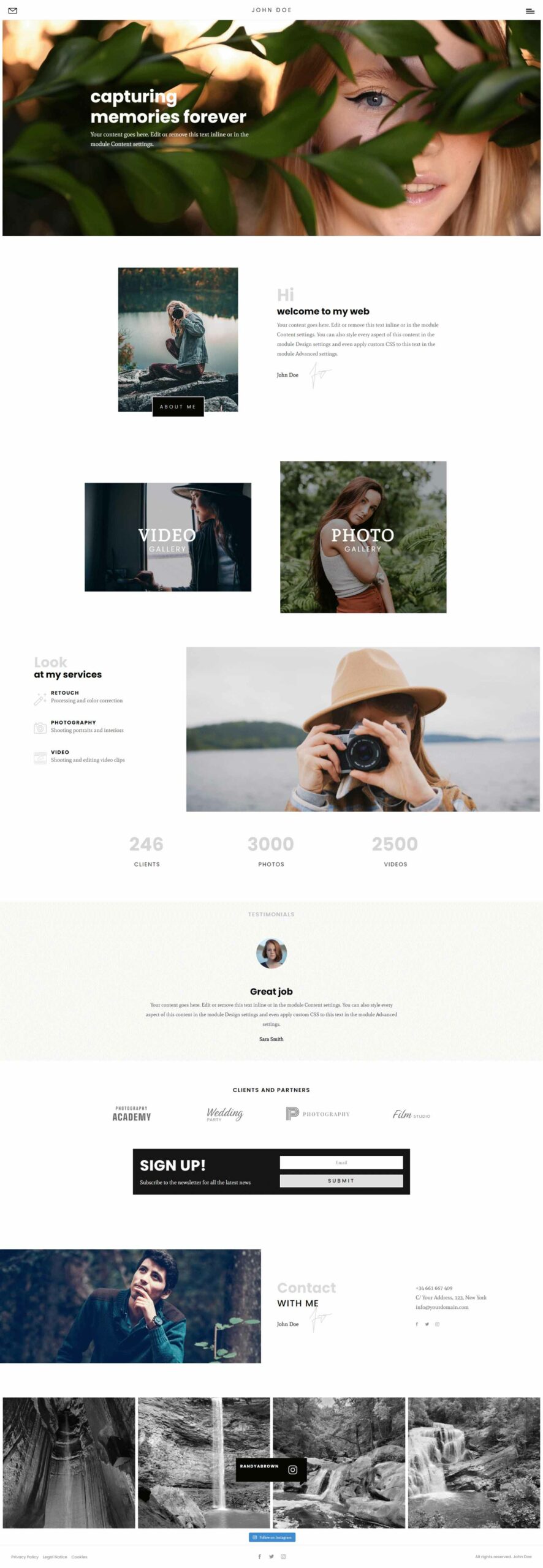 Divi Photography Portfolio- Home Pages