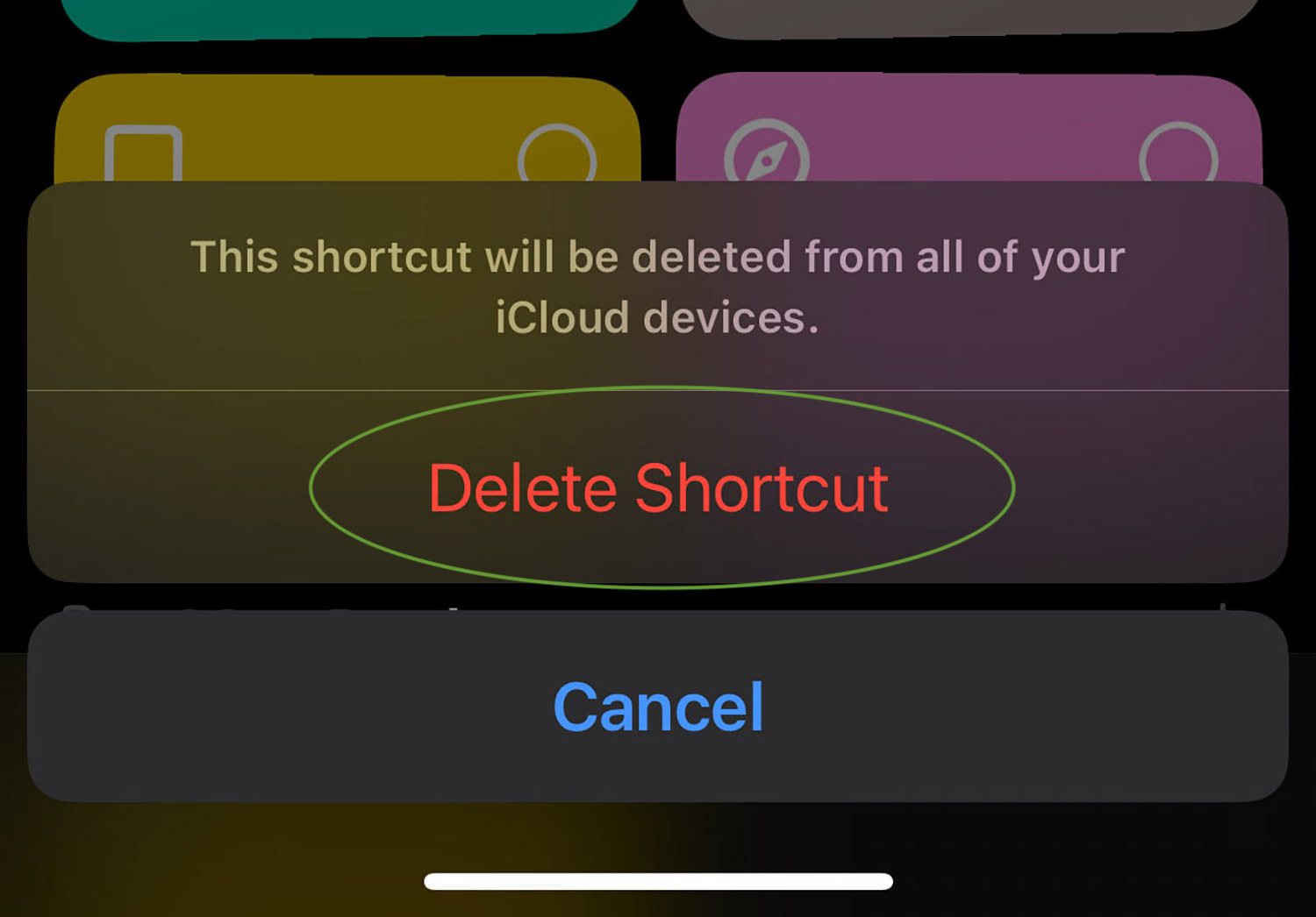 delete shortcut