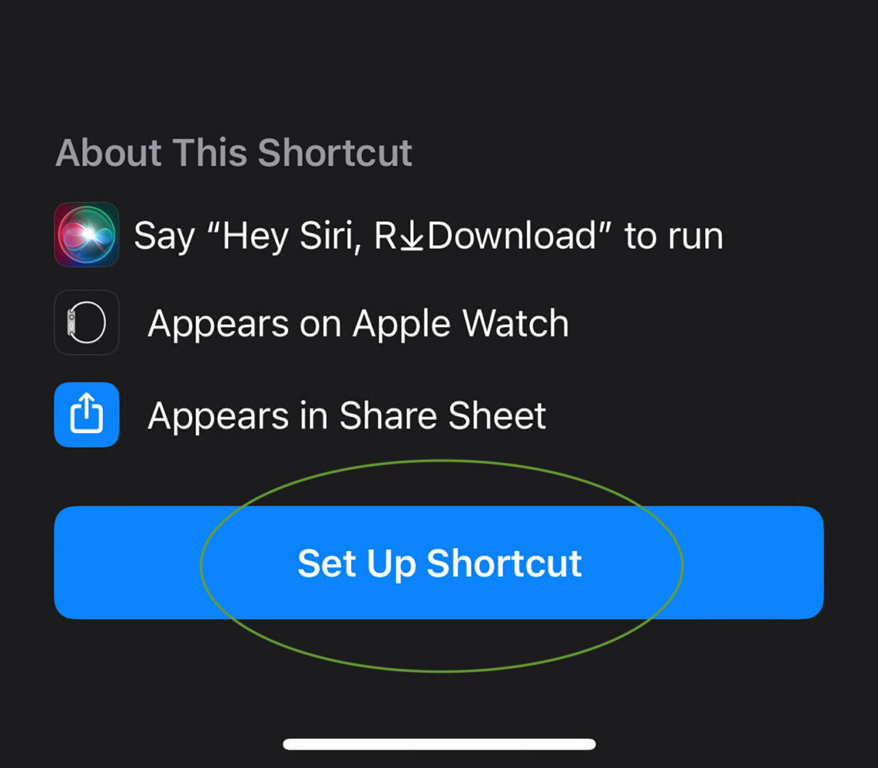 Set up Shortcut