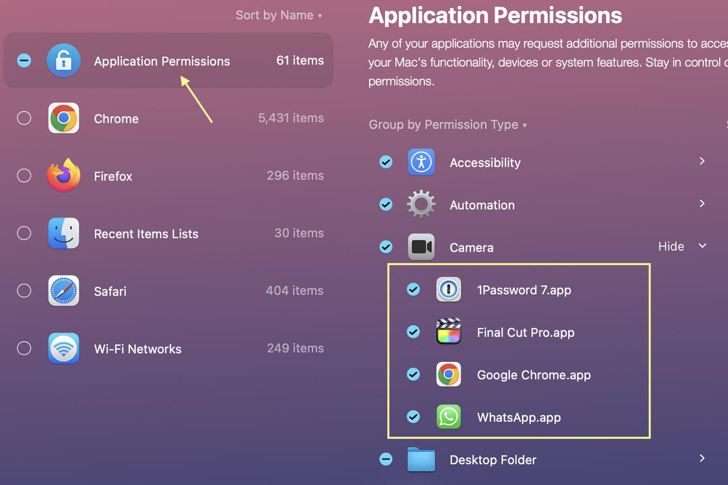 apps access to mac