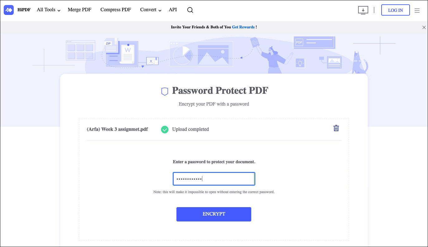 HiPDF password protect pdf