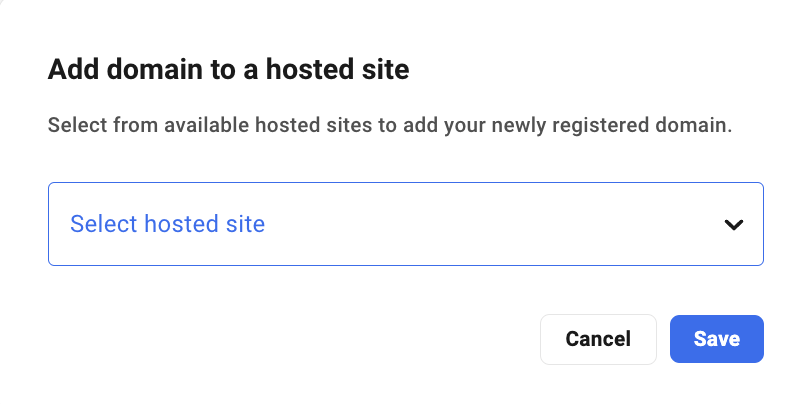 Add domain to hosted site.